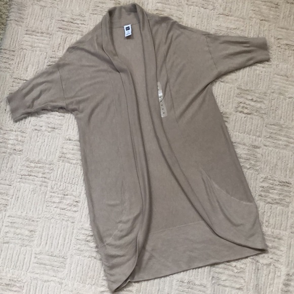 GAP open cardigan, dropped shoulder half sleeve neutral color New, Size XS - Picture 7 of 16